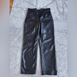 Abercrombie & Fitch Shiny Black Vegan Leather Trousers